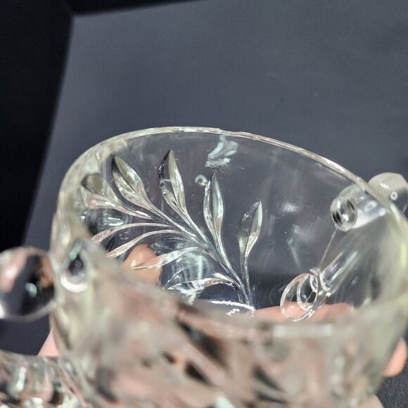 Vintage Indiana Clear Glass Willow Pattern Creamer and Sugar Bowl SET - Picture 7 of 13